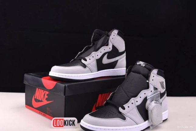 Rep MAX High 1 Retro White 555088-035 Black Jordan Light Grey Smoke Air 0704
